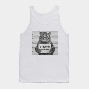 Cat Funny I Hate Humans Tank Top